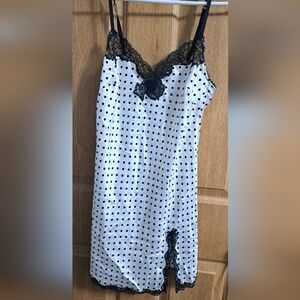 Victoria's Secret Black and White Polka Dot Chemise